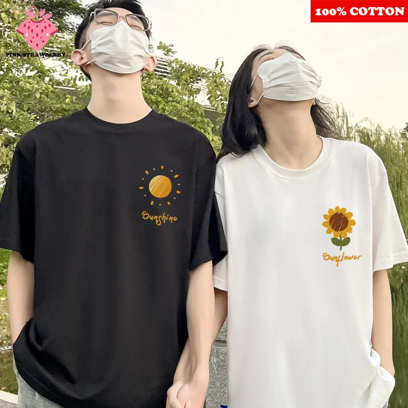 Summer 100% Cotton Couple print T-shirt New 2025 Women's Casual Comfort Short Sleeve women's tops mens clothes for Young Adults
Summer 100% Cotton Couple print T-shirt New 2025 Women's Casual Comfort Short Sleeve women's tops mens clothes for Young Adults