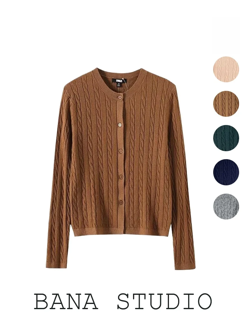 BANA Women's Short Sleeveless Knitted Cardigan Coat round Neck Long Sleeve Warmth-keeping Soft Fit Style Chinese Production
BANA Women's Short Sleeveless Knitted Cardigan Coat round Neck Long Sleeve Warmth-keeping Soft Fit Style Chinese Production
