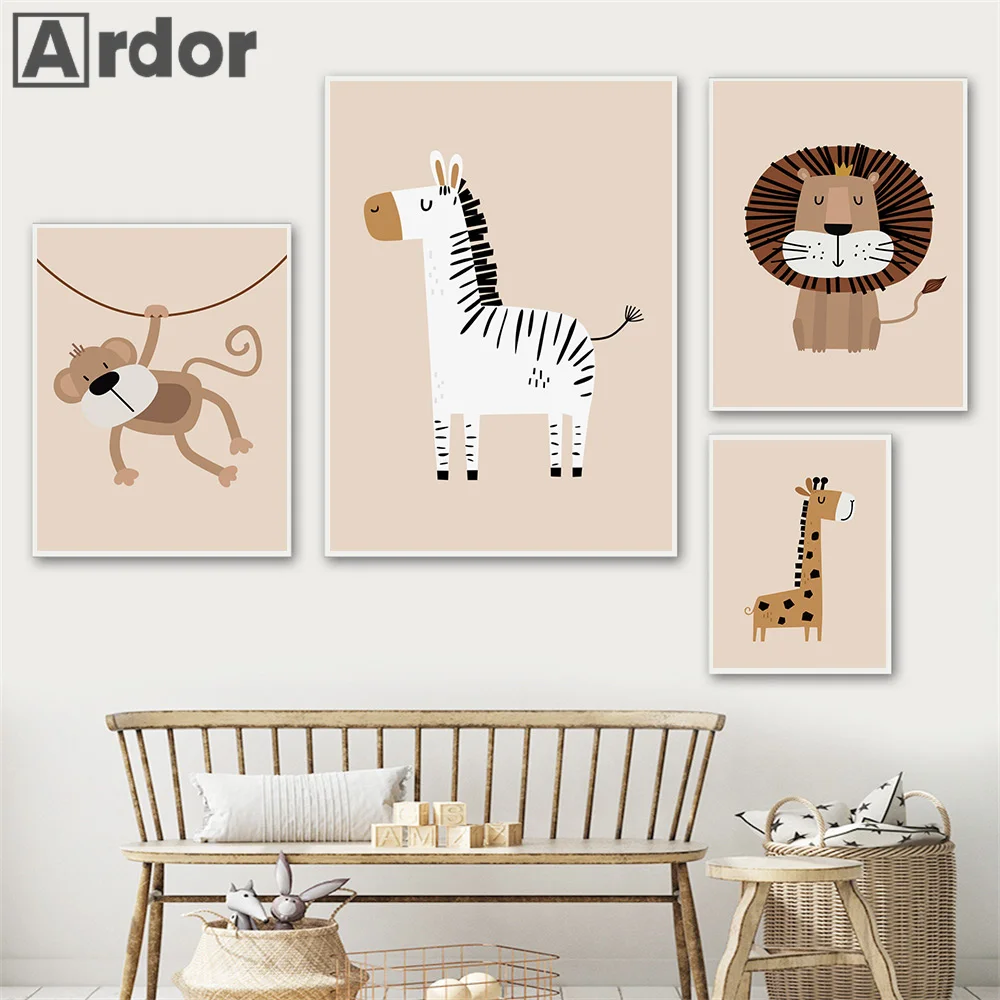 Safari Animals Lion Giraffe Zebra Monkey Poster Print Canvas Painting Nursery Wall Art Picture Nordic Baby Kids Bedroom Decor
Safari Animals Lion Giraffe Zebra Monkey Poster Print Canvas Painting Nursery Wall Art Picture Nordic Baby Kids Bedroom Decor