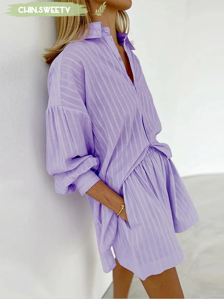 Solid Line Shirt Shorts Suit Women Casual Daily Oversize Perspective Loose Two Piece Set 2025 New Summer Holiday Street Outfit
Solid Line Shirt Shorts Suit Women Casual Daily Oversize Perspective Loose Two Piece Set 2025 New Summer Holiday Street Outfit