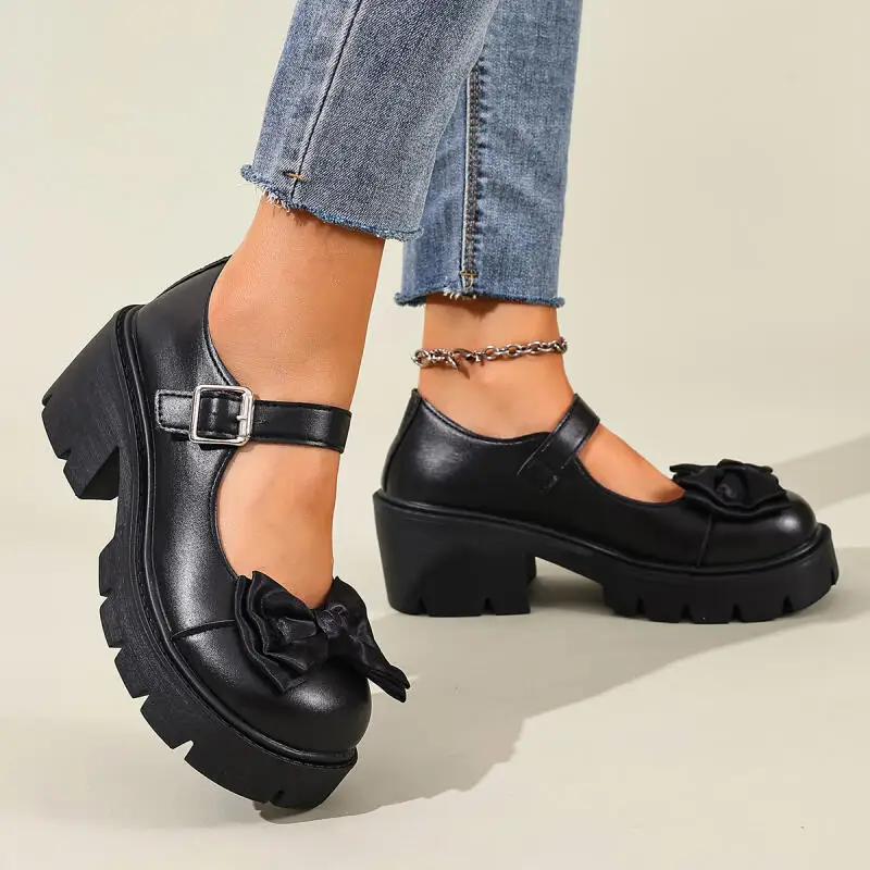 Sweet Bowknot Thick Bottom Black Mary Jane Shoes Women Spring 2026 Comfort Platform High Heel Lolita Shoes Plus Size Woman Pumps
Sweet Bowknot Thick Bottom Black Mary Jane Shoes Women Spring 2026 Comfort Platform High Heel Lolita Shoes Plus Size Woman Pumps
