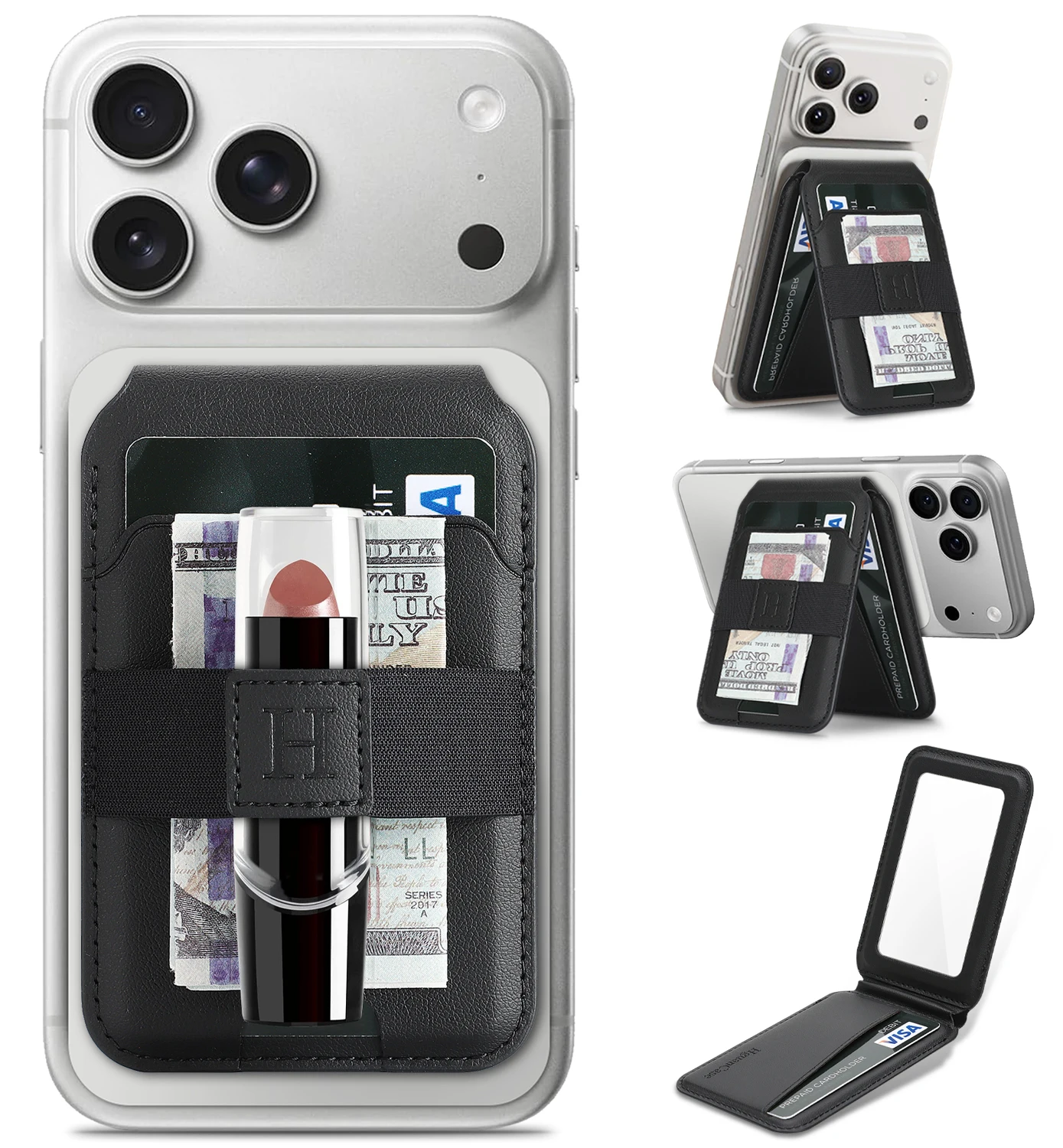 Magnetic Mirror Phone Stand Credit Card Holder for iPhone 17 16 15 14 13 Pro Max Air Elastic Belt for Mag-Safe S26 S25 Ultra FE
Magnetic Mirror Phone Stand Credit Card Holder for iPhone 17 16 15 14 13 Pro Max Air Elastic Belt for Mag-Safe S26 S25 Ultra FE