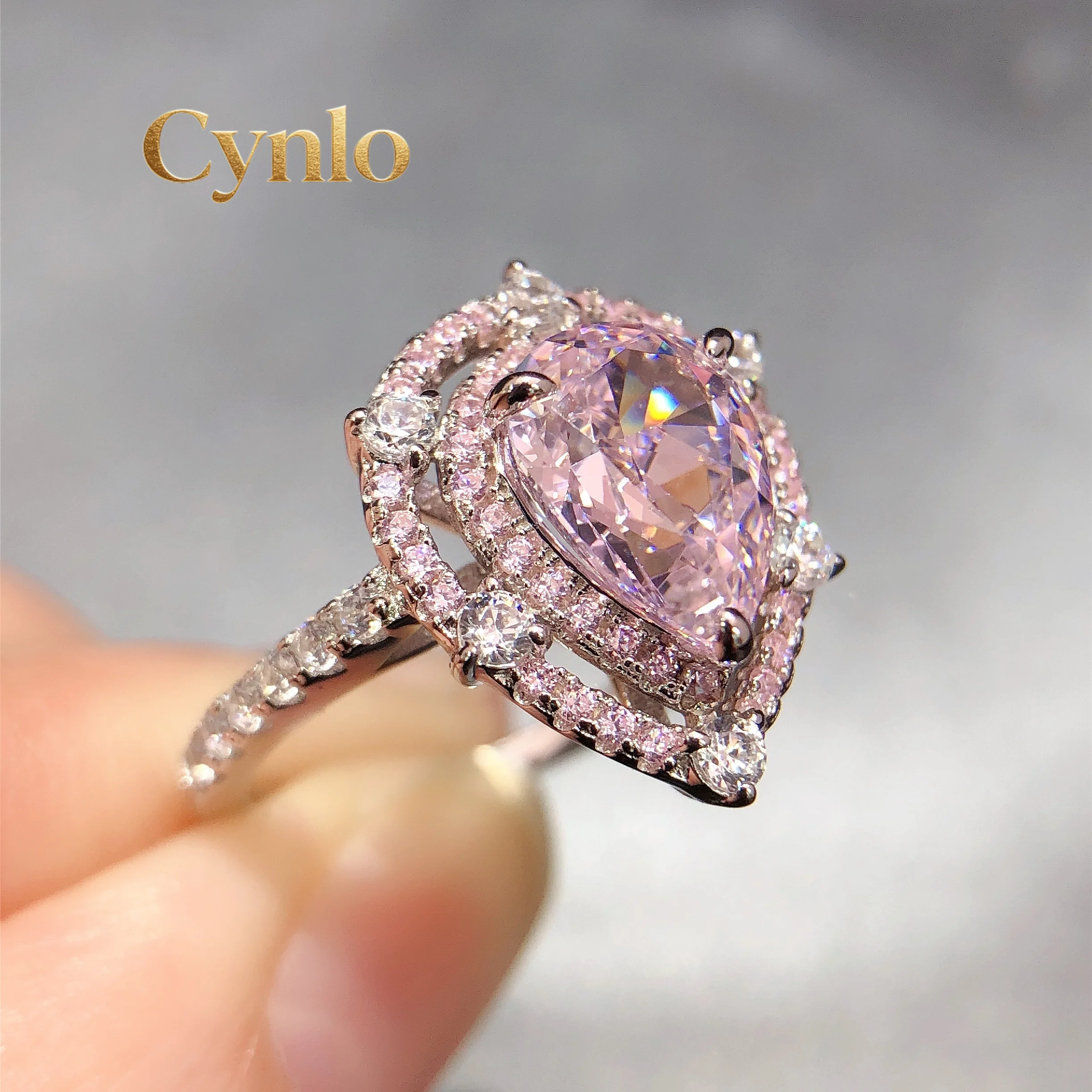 Cynlo Jewelry 2Ct 10*7mm Pear Cut Lab Created Pink Gem Engagement Diamond Ring for Women Solid 14K White Gold Jewelry Water Drop
Cynlo Jewelry 2Ct 10*7mm Pear Cut Lab Created Pink Gem Engagement Diamond Ring for Women Solid 14K White Gold Jewelry Water Drop
