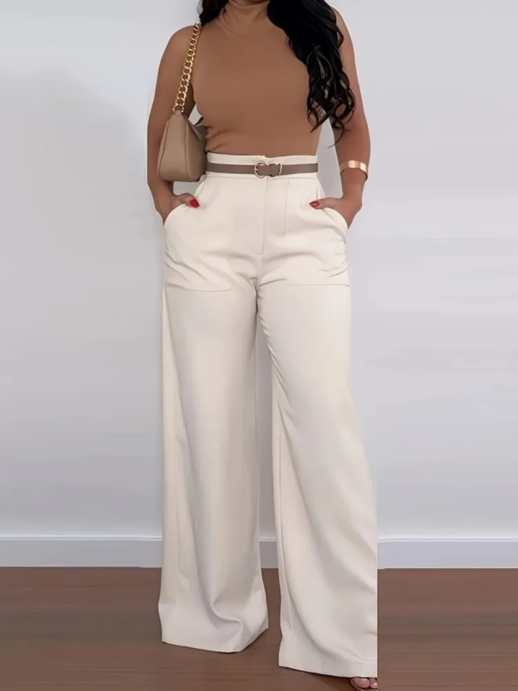 Модные однотонные длинные брюки, женские элегантные широкие брюки с высокой талией для женщин, повседневная праздничная офисная женская одежда, весна-осень
Модные однотонные длинные брюки, женские элегантные широкие брюки с высокой талией для женщин, повседневная праздничная офисная женская одежда, весна-осень