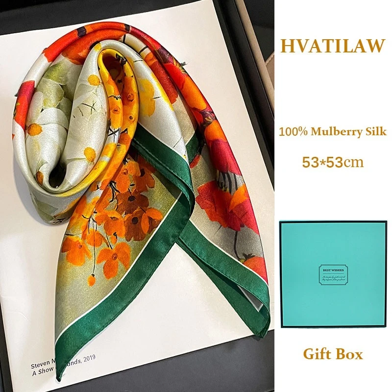 Natural Silk Scarf 100% Mulberry Silk Women 53cm Head Scarf Square Neckerchief Bandana Lady Silk Neck Scarf Hijab with Gift Box
Natural Silk Scarf 100% Mulberry Silk Women 53cm Head Scarf Square Neckerchief Bandana Lady Silk Neck Scarf Hijab with Gift Box