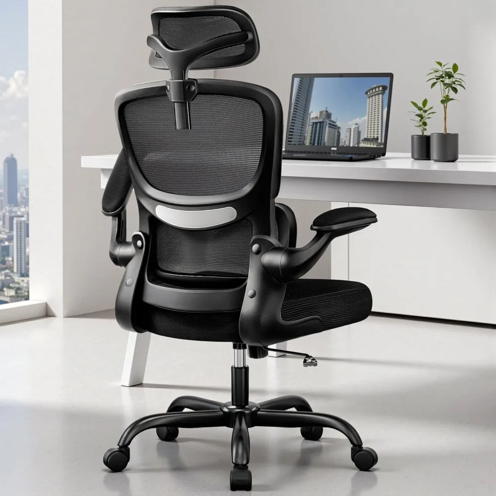 High Back Ergonomic Office Chair, Breathable Mesh Desk Chair with Lumbar Support, Adjustable Headrest, Flip-up Armrests, Compute
High Back Ergonomic Office Chair, Breathable Mesh Desk Chair with Lumbar Support, Adjustable Headrest, Flip-up Armrests, Compute