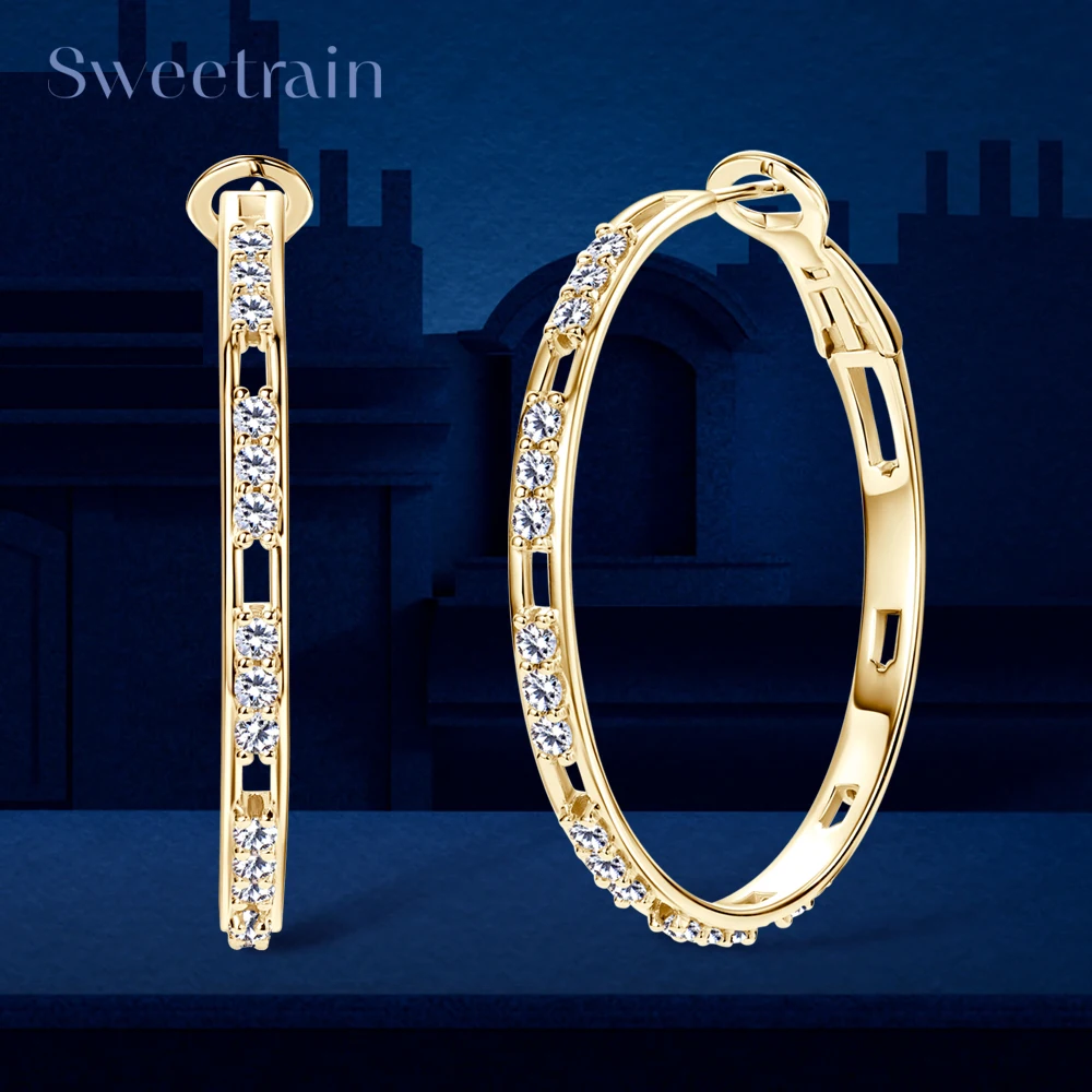 Moissanite Hoop Earrings for Women 925 Sterling Silver with 18K White Gold Plated Large Round Huggie Loops Hypoallergenic 41MM
Moissanite Hoop Earrings for Women 925 Sterling Silver with 18K White Gold Plated Large Round Huggie Loops Hypoallergenic 41MM