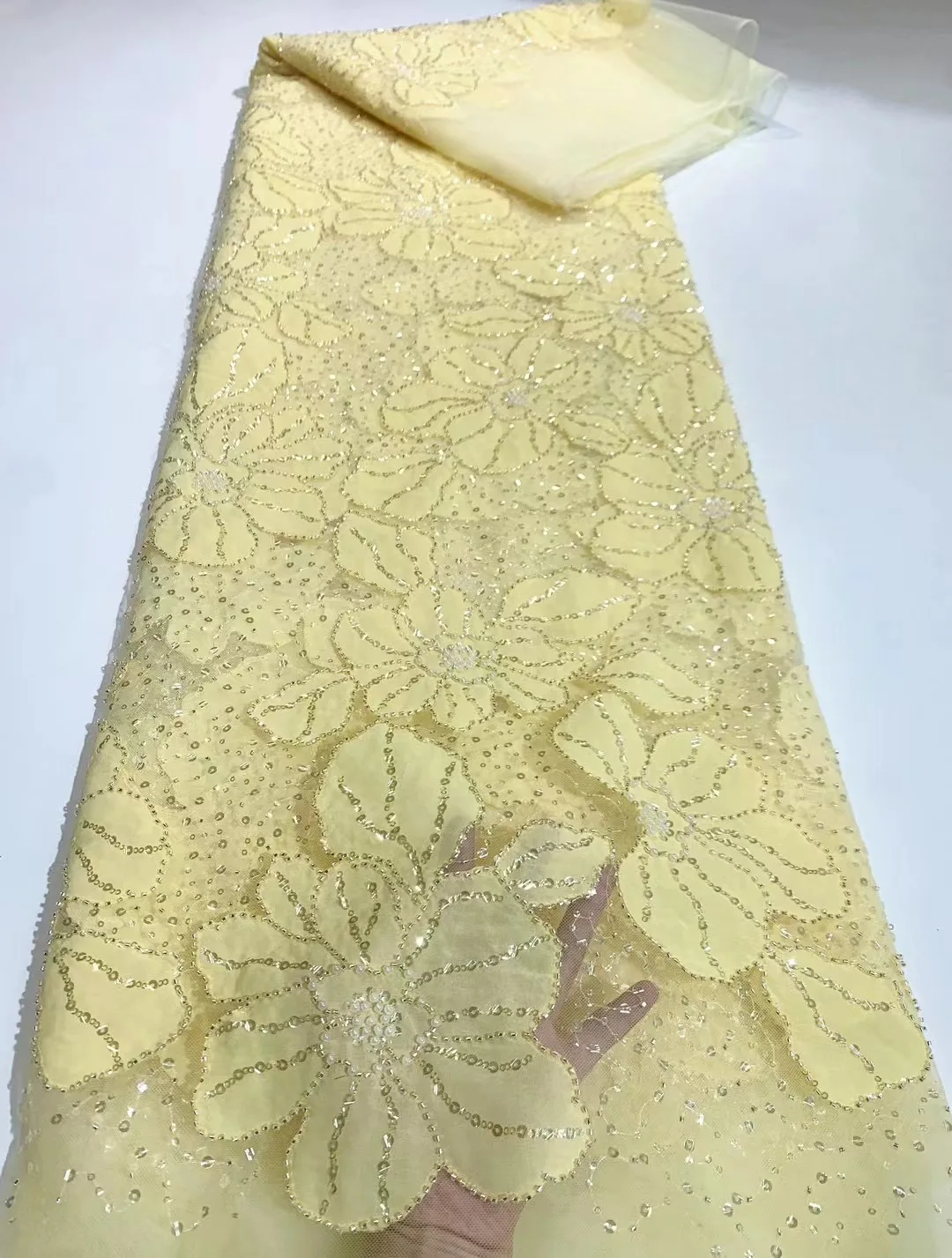 African Heavy Beaded 2024 High Quality Nigerian Sequins with Pearl Lace French Tulle Fabric for Party Dress Sew NFS5825
African Heavy Beaded 2024 High Quality Nigerian Sequins with Pearl Lace French Tulle Fabric for Party Dress Sew NFS5825