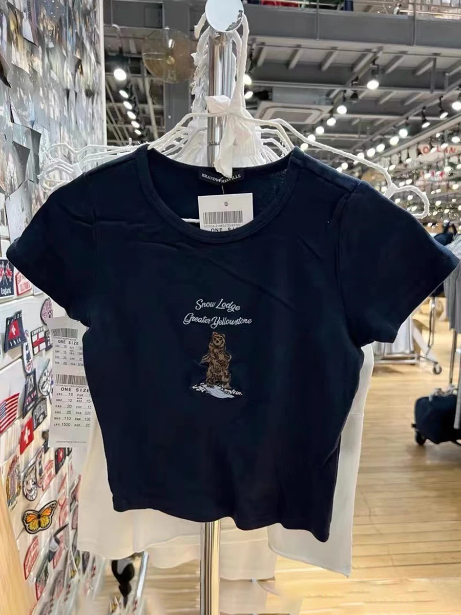 Bear Letter Embroidery T-Shirts Women Summer Casual O Neck Soft Cotton Short Sleeve T Shirt Woman Vintage Sweet Y2k Crop Top
Bear Letter Embroidery T-Shirts Women Summer Casual O Neck Soft Cotton Short Sleeve T Shirt Woman Vintage Sweet Y2k Crop Top
