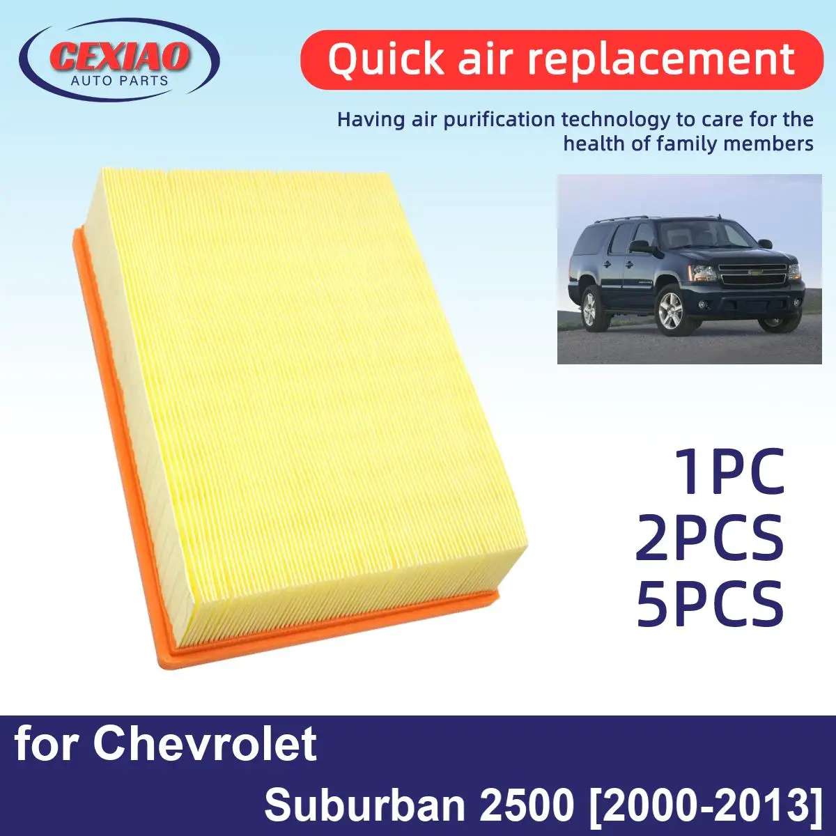 Фильтр воздушного двигателя для Chevrolet Suburban 2500 2000-2013 CA8755A 15908915, 1 шт., 2 шт.
Фильтр воздушного двигателя для Chevrolet Suburban 2500 2000-2013 CA8755A 15908915, 1 шт., 2 шт.