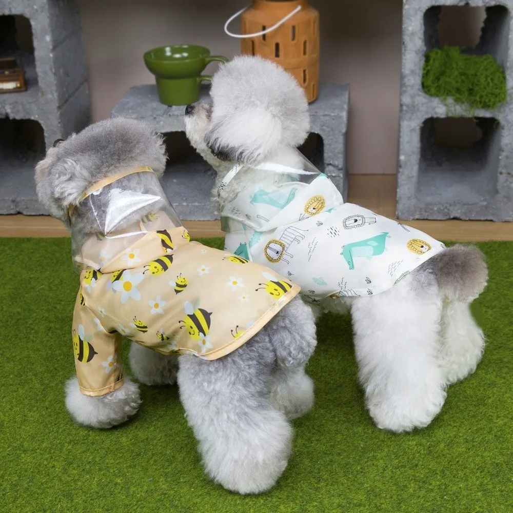 Cartoon Bee Print Dog Hooded Raincoat Light Thin with D-ring Pet Waterproof Cloak PVC Puppy Rain Poncho Spring Summer
Cartoon Bee Print Dog Hooded Raincoat Light Thin with D-ring Pet Waterproof Cloak PVC Puppy Rain Poncho Spring Summer