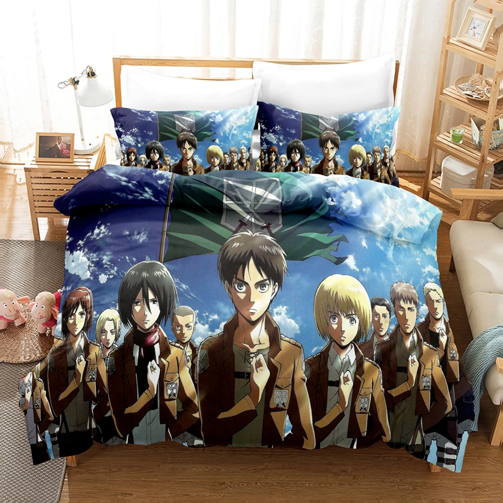 New Anime Attack On Titan Bedding Set Kawaii Loli Boy Duvet Cover 3D Print Japan Cartoon Bed Quilt Cover Pillowcase No Sheets
New Anime Attack On Titan Bedding Set Kawaii Loli Boy Duvet Cover 3D Print Japan Cartoon Bed Quilt Cover Pillowcase No Sheets