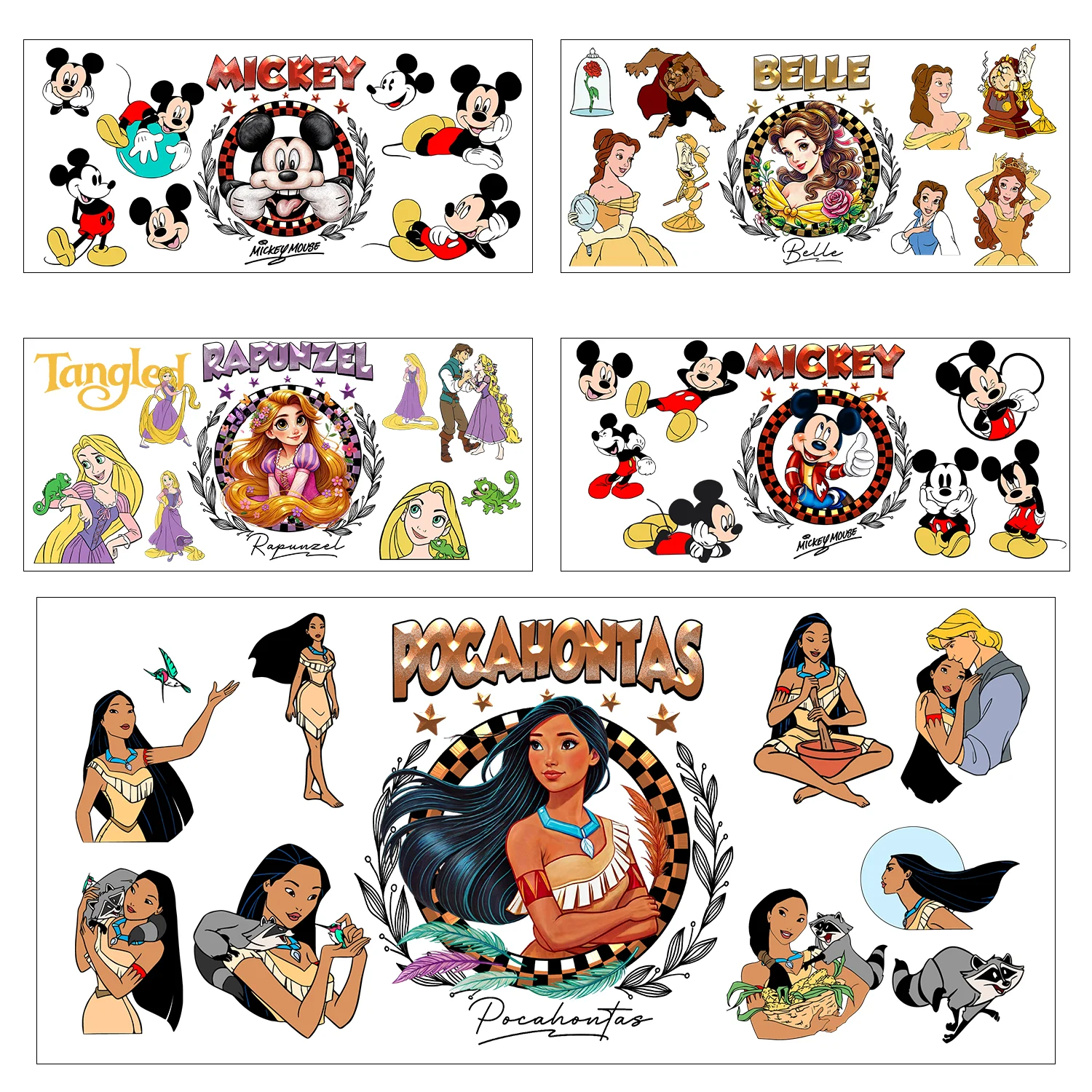 5 sheets Mickey Series easy peel waterproof DIY Decals 3D transfers uvdtf stickers 16oz uv dtf cup wraps for Libbey Glasses 
5 sheets Mickey Series easy peel waterproof DIY Decals 3D transfers uvdtf stickers 16oz uv dtf cup wraps for Libbey Glasses