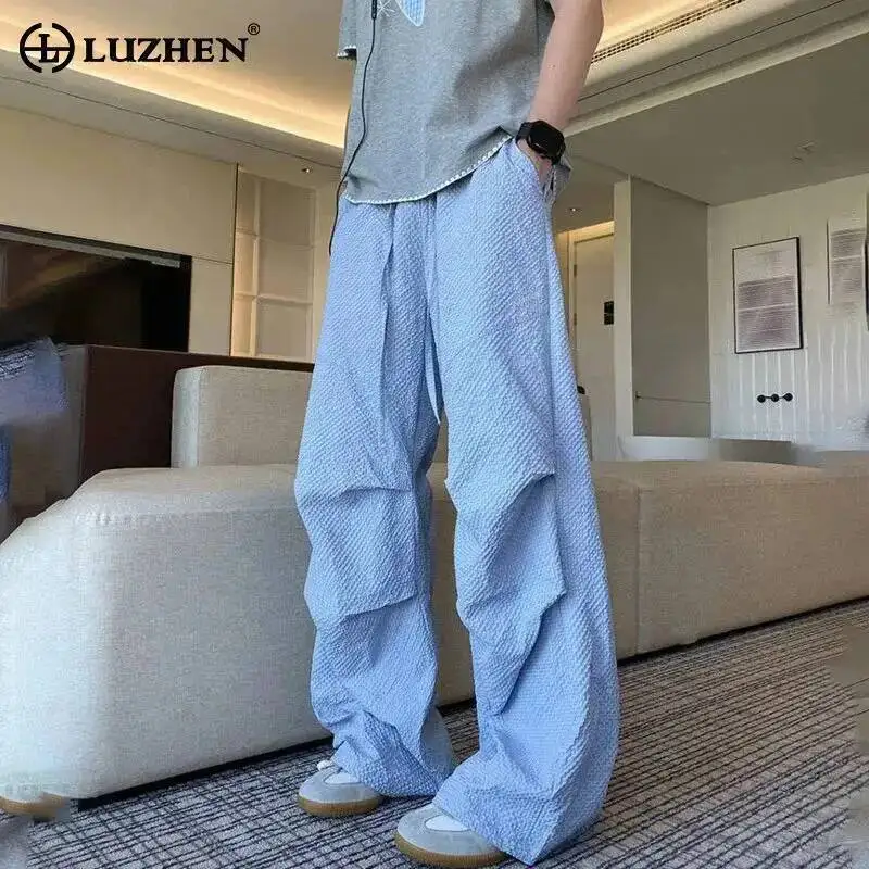 LUZHEN Straight Men's Pants 2025 Casual Design Textured Pleated Elastic Waist Solid Color Wide Leg High Quality Trousers JY7401
LUZHEN Straight Men's Pants 2025 Casual Design Textured Pleated Elastic Waist Solid Color Wide Leg High Quality Trousers JY7401