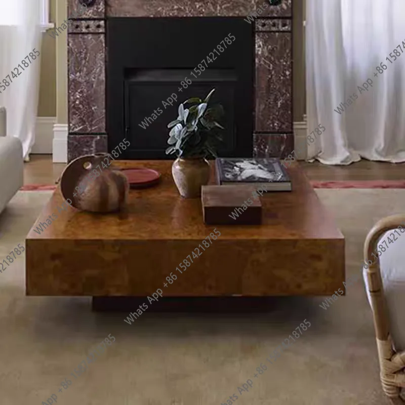 French solid wood multi-layer coffee table living room modern square coffee table light luxury home natural nodule bark
French solid wood multi-layer coffee table living room modern square coffee table light luxury home natural nodule bark