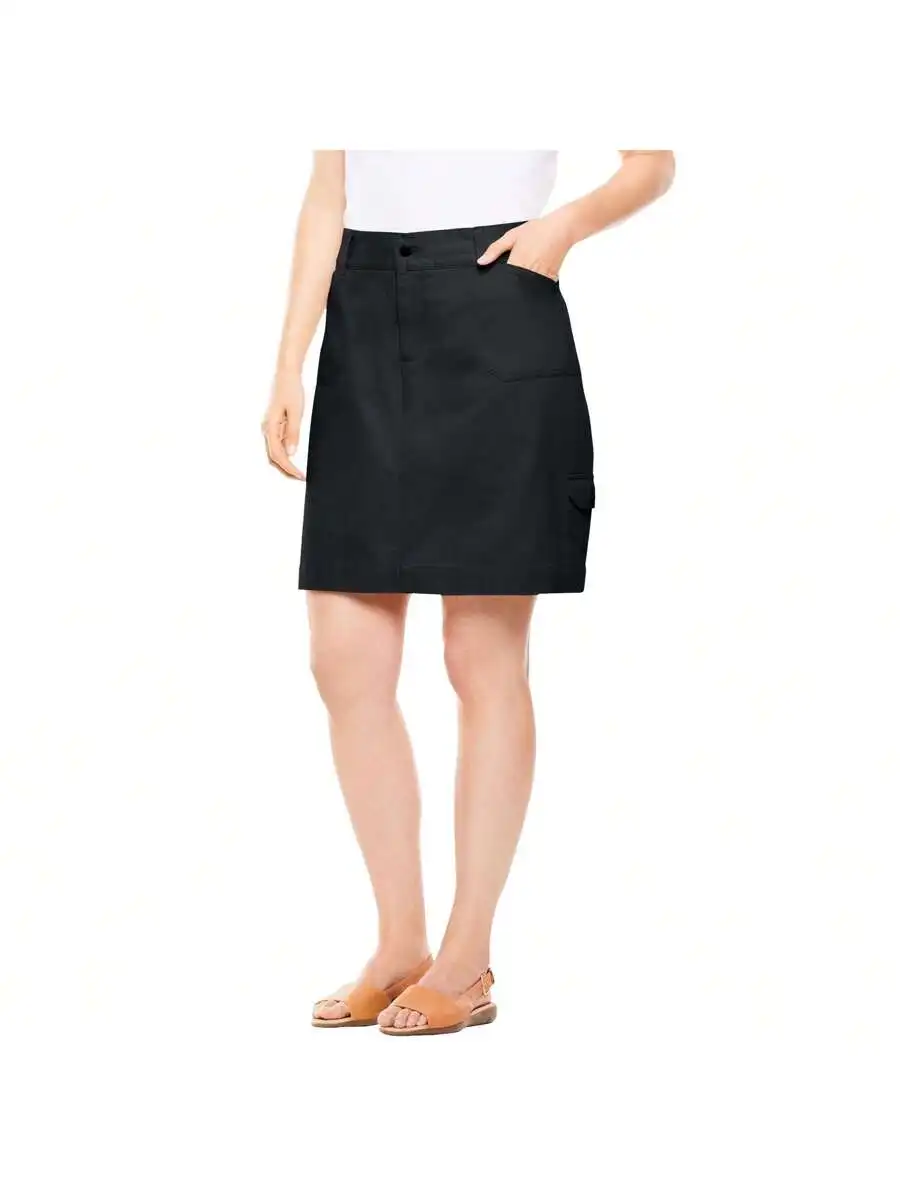 Women Denim Skort With Cargo Pockets And Shorts Underlayer
Women Denim Skort With Cargo Pockets And Shorts Underlayer
