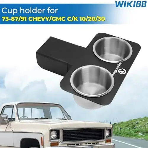 Truck Cup Holder for 73-87/91 Chevy/GMC C/K 10/20/30 - Black Aluminum Console Mount, Fits Auto Trans Only
Truck Cup Holder for 73-87/91 Chevy/GMC C/K 10/20/30 - Black Aluminum Console Mount, Fits Auto Trans Only