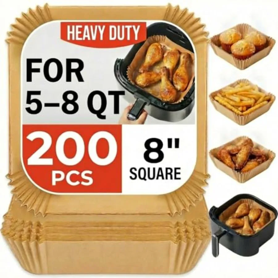 Air Fryer Liners Disposable, 8 Inch Square Parchment Paper for Air Fryer with Reusable Safety Ring, Pcs Non-Stick Air Fryer Acc
Air Fryer Liners Disposable, 8 Inch Square Parchment Paper for Air Fryer with Reusable Safety Ring, Pcs Non-Stick Air Fryer Acc