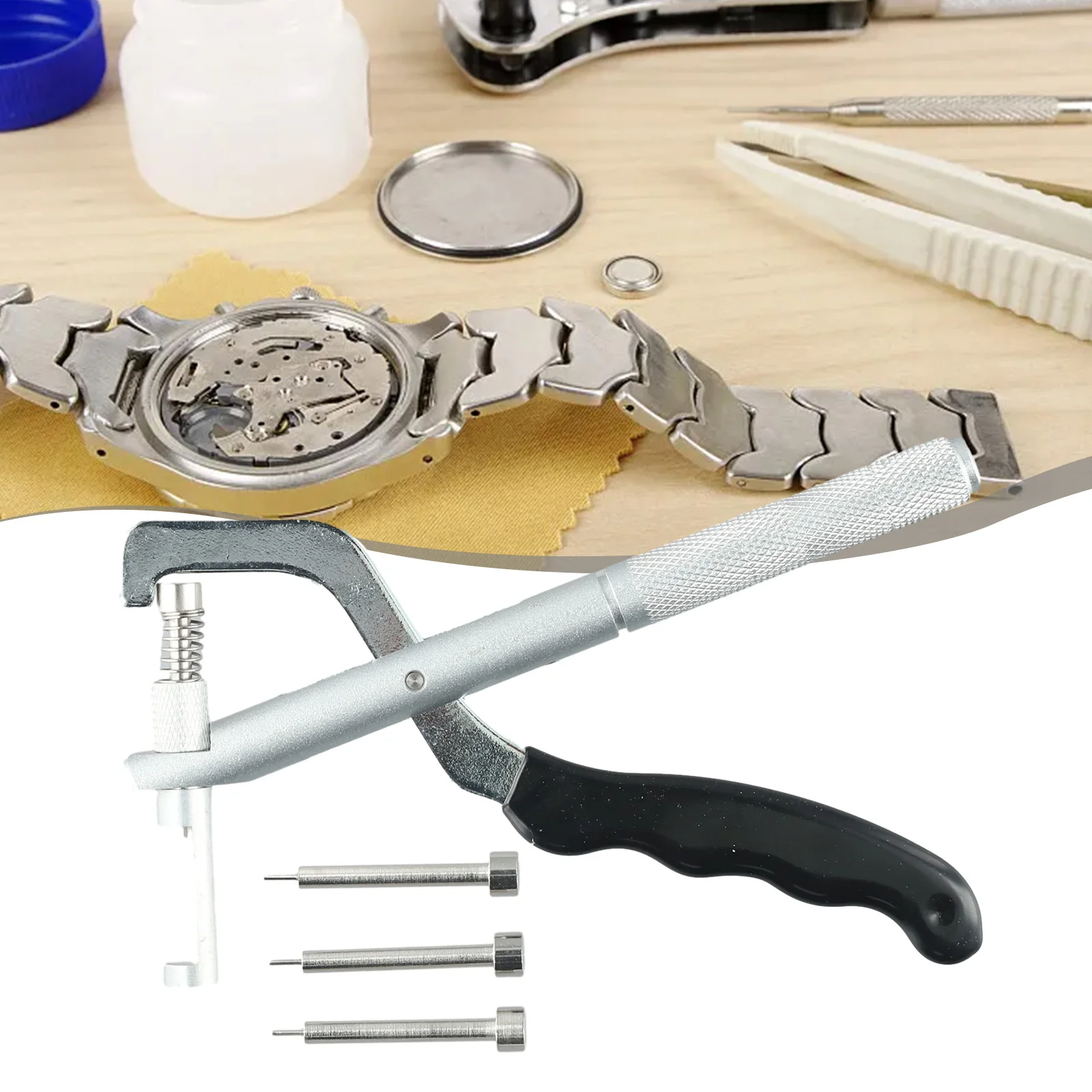 Watch Band Adjusting Tool Cotter Pin Remover Including Spare Pins Heavy Duty Plier Style for Easy Strap Length Adjustment
Watch Band Adjusting Tool Cotter Pin Remover Including Spare Pins Heavy Duty Plier Style for Easy Strap Length Adjustment