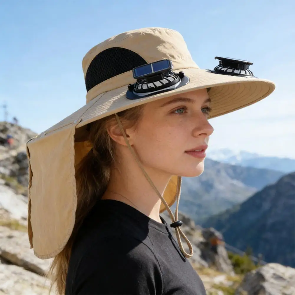 Solar Fan Hat with Neck Flap UV Protection Hat with Solar Fan USB Rechargeable Breathable Men Fishing Wide Brim Bucket Cap
Solar Fan Hat with Neck Flap UV Protection Hat with Solar Fan USB Rechargeable Breathable Men Fishing Wide Brim Bucket Cap