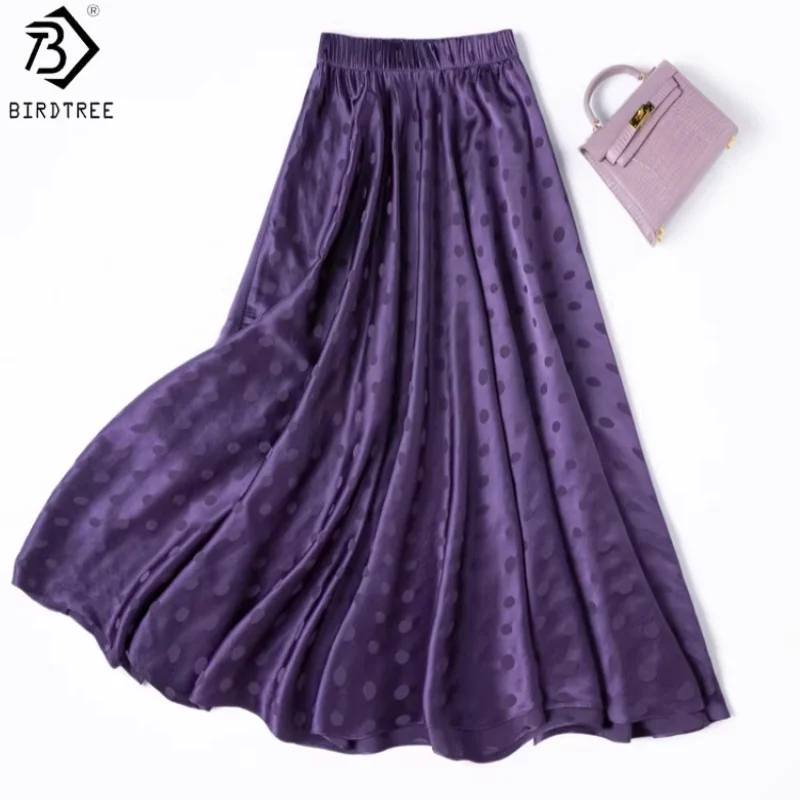 Birdtree, 93% Real Silk 7% Spandex Skirt, Bias-cut, Women Jacquard Satin Elegant Skirts, Elastic Waist, 2026 Spring New D63912JF
Birdtree, 93% Real Silk 7% Spandex Skirt, Bias-cut, Women Jacquard Satin Elegant Skirts, Elastic Waist, 2026 Spring New D63912JF