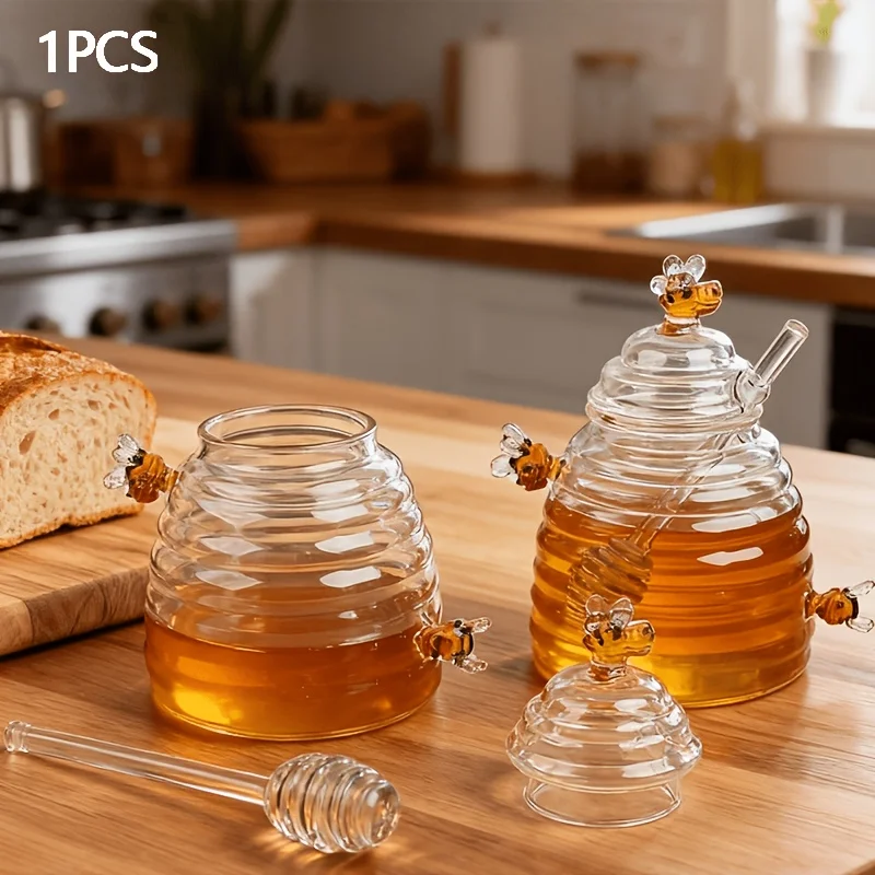 1pc 480Ml/16.23Oz High Borosilicate Glass Honeycomb Jars with Lid And Stirrer, Transparent Honey Storage Jars, Suitable for Home, Weddings, Parties, And Kitchen
1pc 480Ml/16.23Oz High Borosilicate Glass Honeycomb Jars with Lid And Stirrer, Transparent Honey Storage Jars, Suitable for Home, Weddings, Parties, And Kitchen