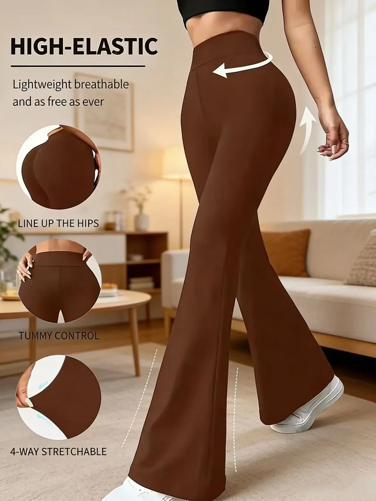Four-season high-waist flared trousers, with brown hips and abdomen, are suitable for women who travel and commute every day.
Four-season high-waist flared trousers, with brown hips and abdomen, are suitable for women who travel and commute every day.