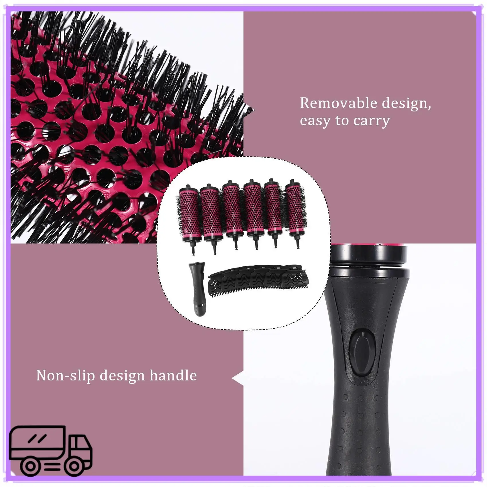 High Quality 6Pcs/Set 3 Sizes Detachable Handle Hair Roller Brush With Positioning Clips Aluminum Barrel Curler Comb Hai
High Quality 6Pcs/Set 3 Sizes Detachable Handle Hair Roller Brush With Positioning Clips Aluminum Barrel Curler Comb Hai