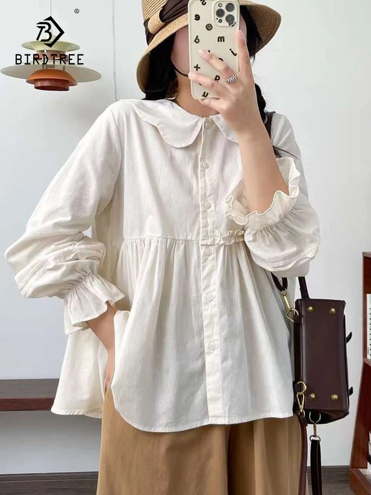 Новая женская хлопковая рубашка с длинным рукавом Весна 2026, с воротником Питер Пэн и оборками, в стиле Mori Girl Japan Preppy, свободная блузка T62520CC
Новая женская хлопковая рубашка с длинным рукавом Весна 2026, с воротником Питер Пэн и оборками, в стиле Mori Girl Japan Preppy, свободная блузка T62520CC