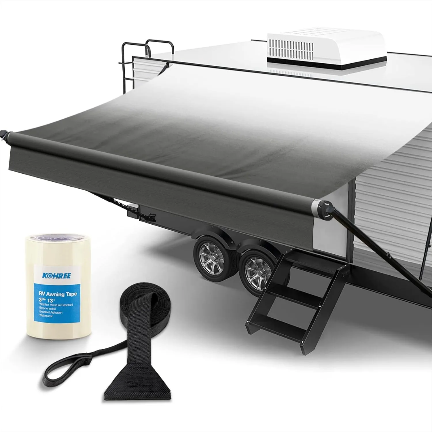 19oz RV Awning Fabric Replacement with Pull Strap for Camper Trailer Motorhome Black Fade 17'2"
19oz RV Awning Fabric Replacement with Pull Strap for Camper Trailer Motorhome Black Fade 17'2"