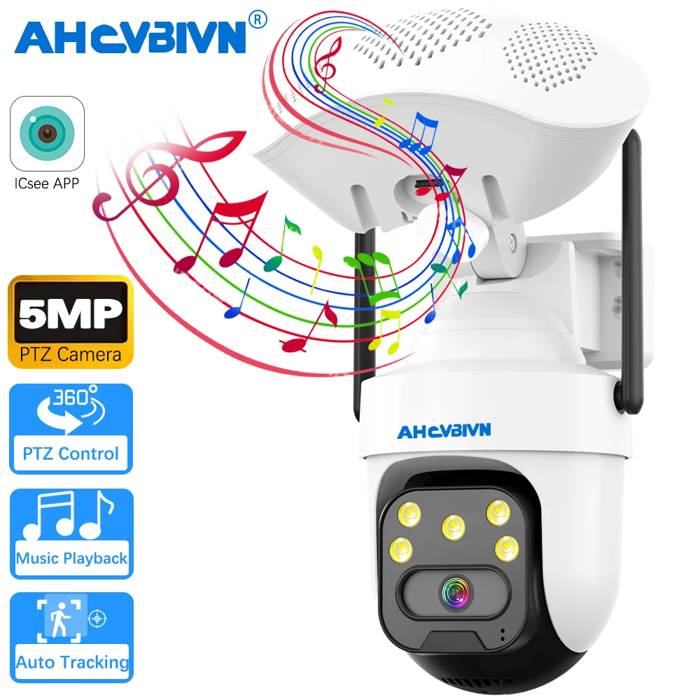 5MP With Music Player Camera WIFI Bluetooth Speaker PTZ IP CCTV PTZ Outdoorwo Way Intercom Auto Tracking Smart ICSee APP Cameras
5MP With Music Player Camera WIFI Bluetooth Speaker PTZ IP CCTV PTZ Outdoorwo Way Intercom Auto Tracking Smart ICSee APP Cameras