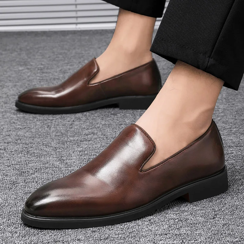 British Style Men's Split Leather Shoes Soft Sole Comfortable Flat Bottom Loafers Classic Brown Men's Business Dress Shoes
British Style Men's Split Leather Shoes Soft Sole Comfortable Flat Bottom Loafers Classic Brown Men's Business Dress Shoes