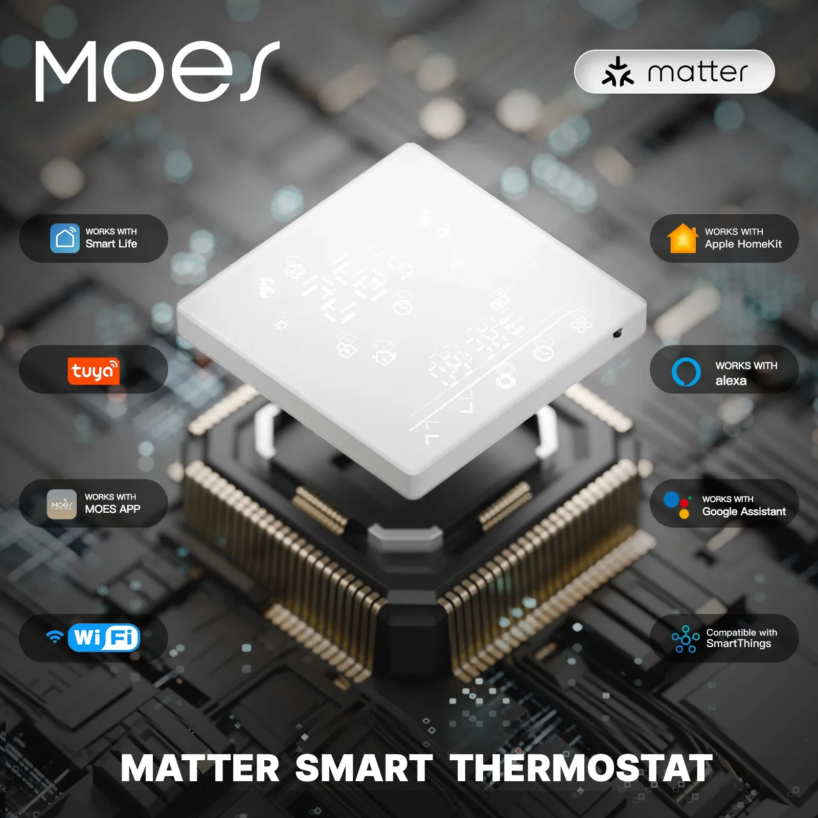 MOES Tuya Matter WiFi Smart Thermostat Temperature Controller Water Boiler Electric Heating With Alexa Google Apple Smartthings
MOES Tuya Matter WiFi Smart Thermostat Temperature Controller Water Boiler Electric Heating With Alexa Google Apple Smartthings