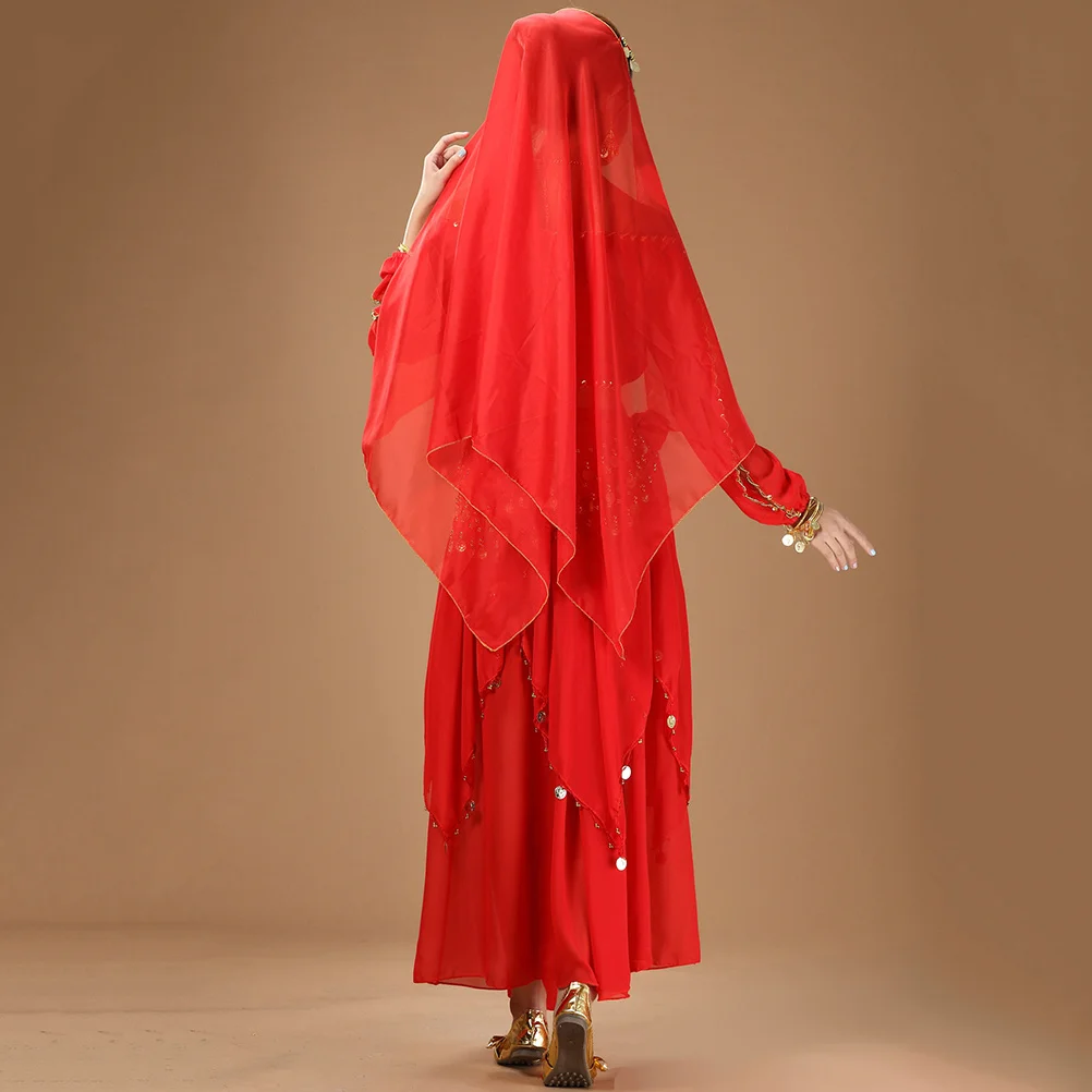 4 шт., комплект костюмов для танца живота, женская индийская одежда для выступлений, красный топ, юбка, вуаль, поясная цепочка, мягкое удобное сценическое шоу
4 шт., комплект костюмов для танца живота, женская индийская одежда для выступлений, красный топ, юбка, вуаль, поясная цепочка, мягкое удобное сценическое шоу