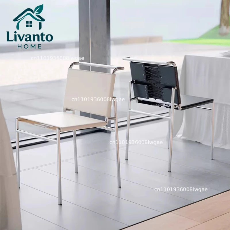 Minimalist Dining Chairs Saddle Seat with Stainless Steel Modern Leather Backrest Seat Industrial Chic Home Furniture
Minimalist Dining Chairs Saddle Seat with Stainless Steel Modern Leather Backrest Seat Industrial Chic Home Furniture