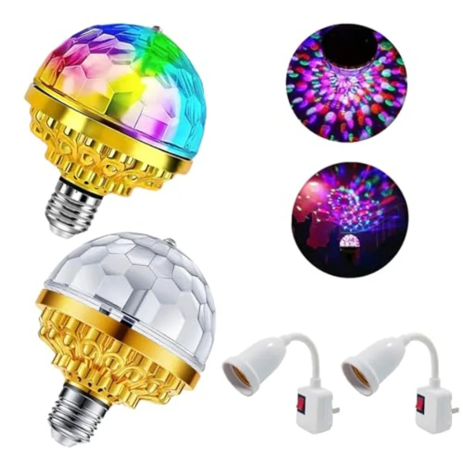 2Pack Colorful Rotating Magic Ball Light Plug in Disco Ball Light Bulb with Sockets, Strobe Stage Lighting Lamp for Home Room D
2Pack Colorful Rotating Magic Ball Light Plug in Disco Ball Light Bulb with Sockets, Strobe Stage Lighting Lamp for Home Room D