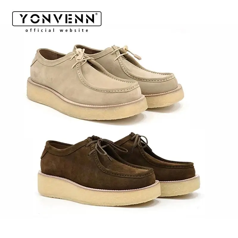 New retro suede loafers men's lace up thick soled square toe camel colored casual leather shoes for work and commuting
New retro suede loafers men's lace up thick soled square toe camel colored casual leather shoes for work and commuting