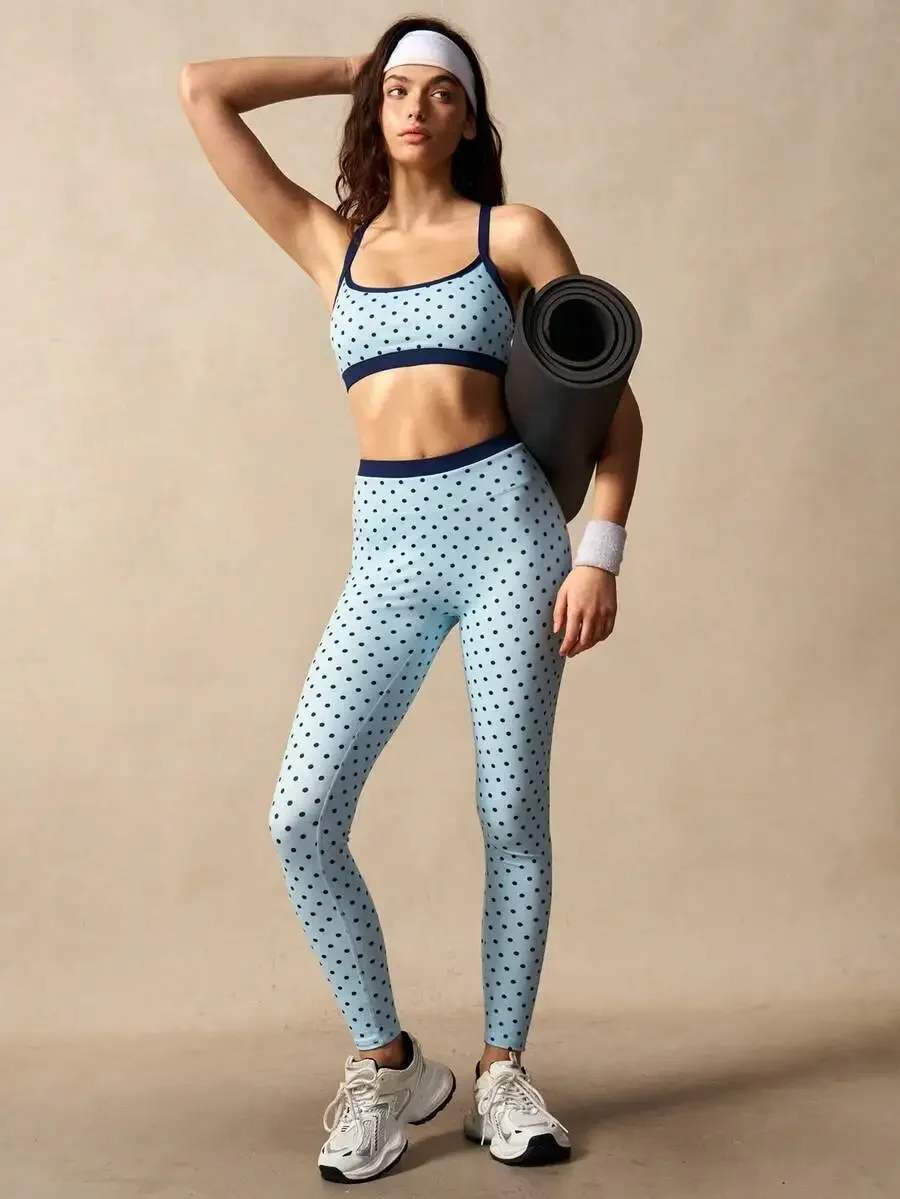 Womens Polka Dot Cropped Sports Bra And Leggings Set
Womens Polka Dot Cropped Sports Bra And Leggings Set