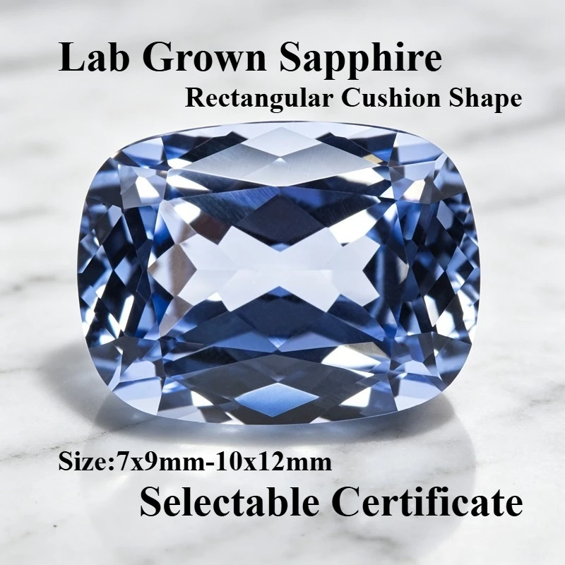 Top Lab Grown Sapphire Cornflower Color Rectangular Cushion Cut Gemstone for DIY Charms Jewelry Making Selectable Certificate
Top Lab Grown Sapphire Cornflower Color Rectangular Cushion Cut Gemstone for DIY Charms Jewelry Making Selectable Certificate