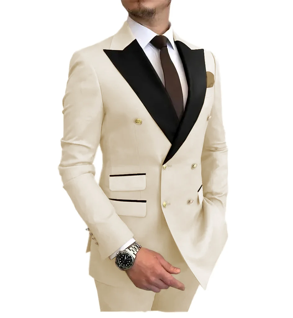 Men's Formal Slim Fit Tuxedo Suits 2 Pieces Set with Peak Lapel Blazer And Pants Customized Elegant Wedding Evening Party Wear
Men's Formal Slim Fit Tuxedo Suits 2 Pieces Set with Peak Lapel Blazer And Pants Customized Elegant Wedding Evening Party Wear