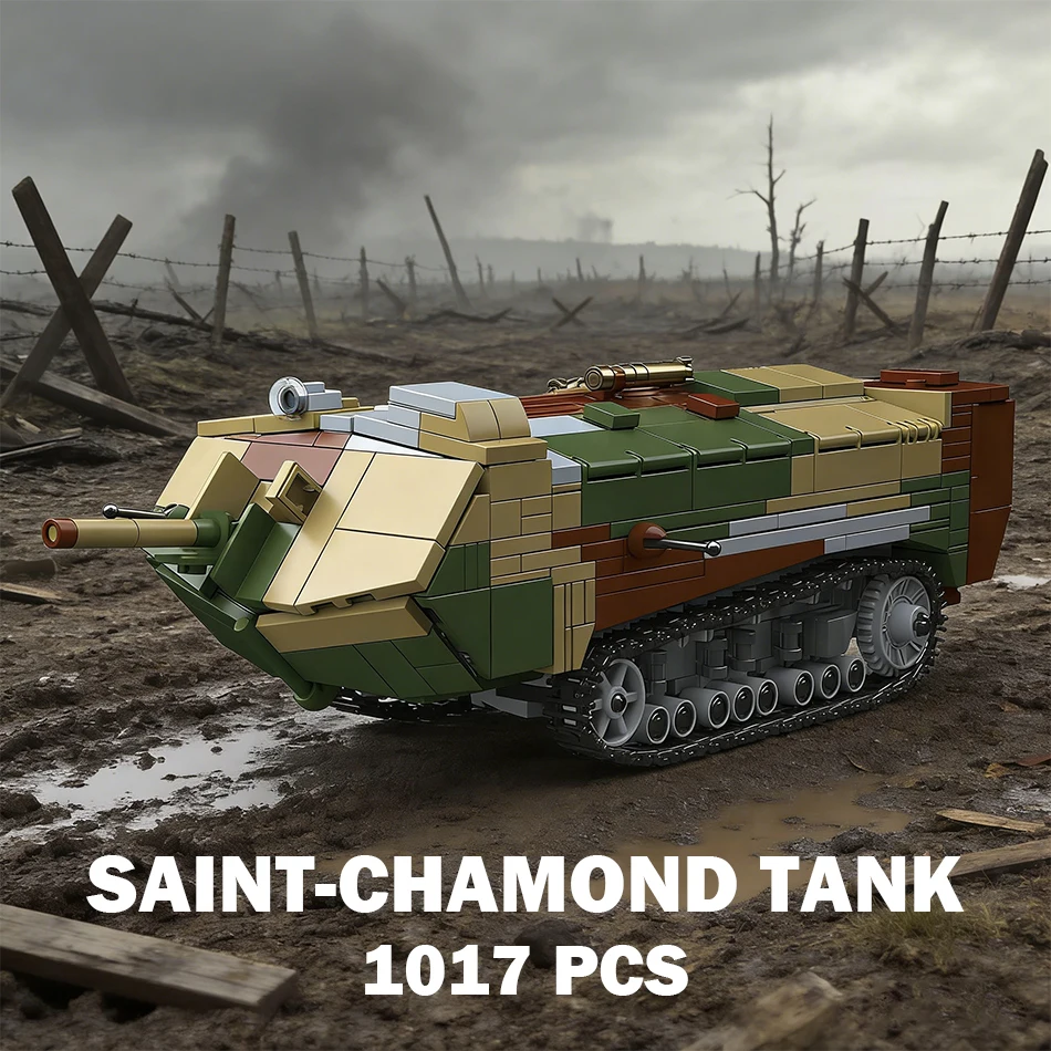 1:35 Scale MOC WW1 Military French Saint Chamond Tank Model Building Blocks World War 2 Army Heavy Tank Bricks Toy for Kids Gift
1:35 Scale MOC WW1 Military French Saint Chamond Tank Model Building Blocks World War 2 Army Heavy Tank Bricks Toy for Kids Gift