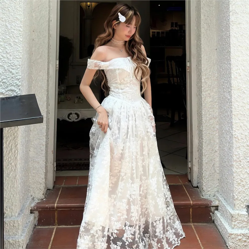 French Dresses Woman Party Wedding Evening Dress Vestidos Temperament Sweet Solid Color One Line Neck Solid Color Off Shoulder
French Dresses Woman Party Wedding Evening Dress Vestidos Temperament Sweet Solid Color One Line Neck Solid Color Off Shoulder