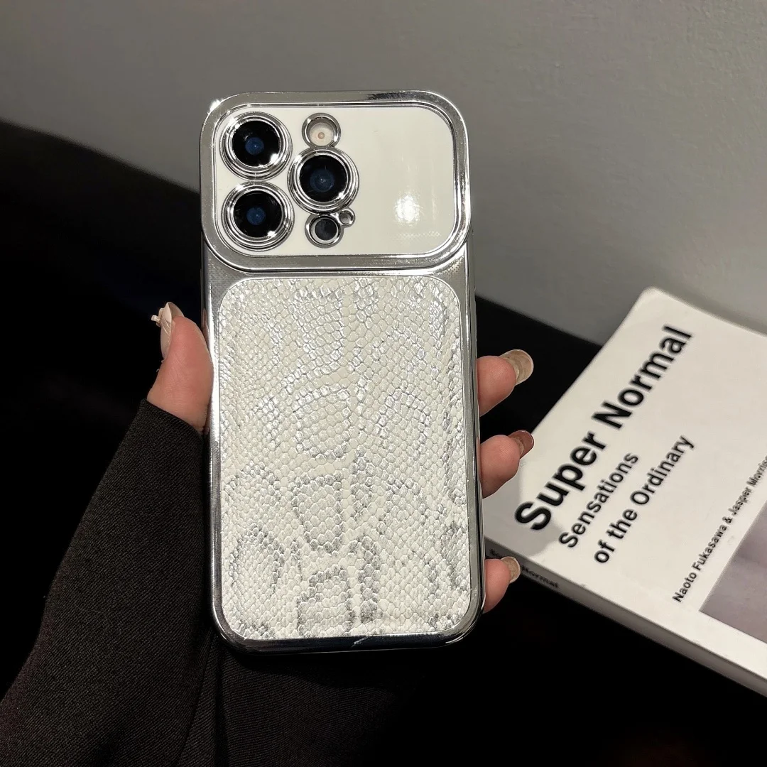 White Snake skin Pattern Phone Case for IPhone 16 15 14 13 17 Pro Max 15 16 Plus Shockproof Silver Plated Cover luxury
White Snake skin Pattern Phone Case for IPhone 16 15 14 13 17 Pro Max 15 16 Plus Shockproof Silver Plated Cover luxury