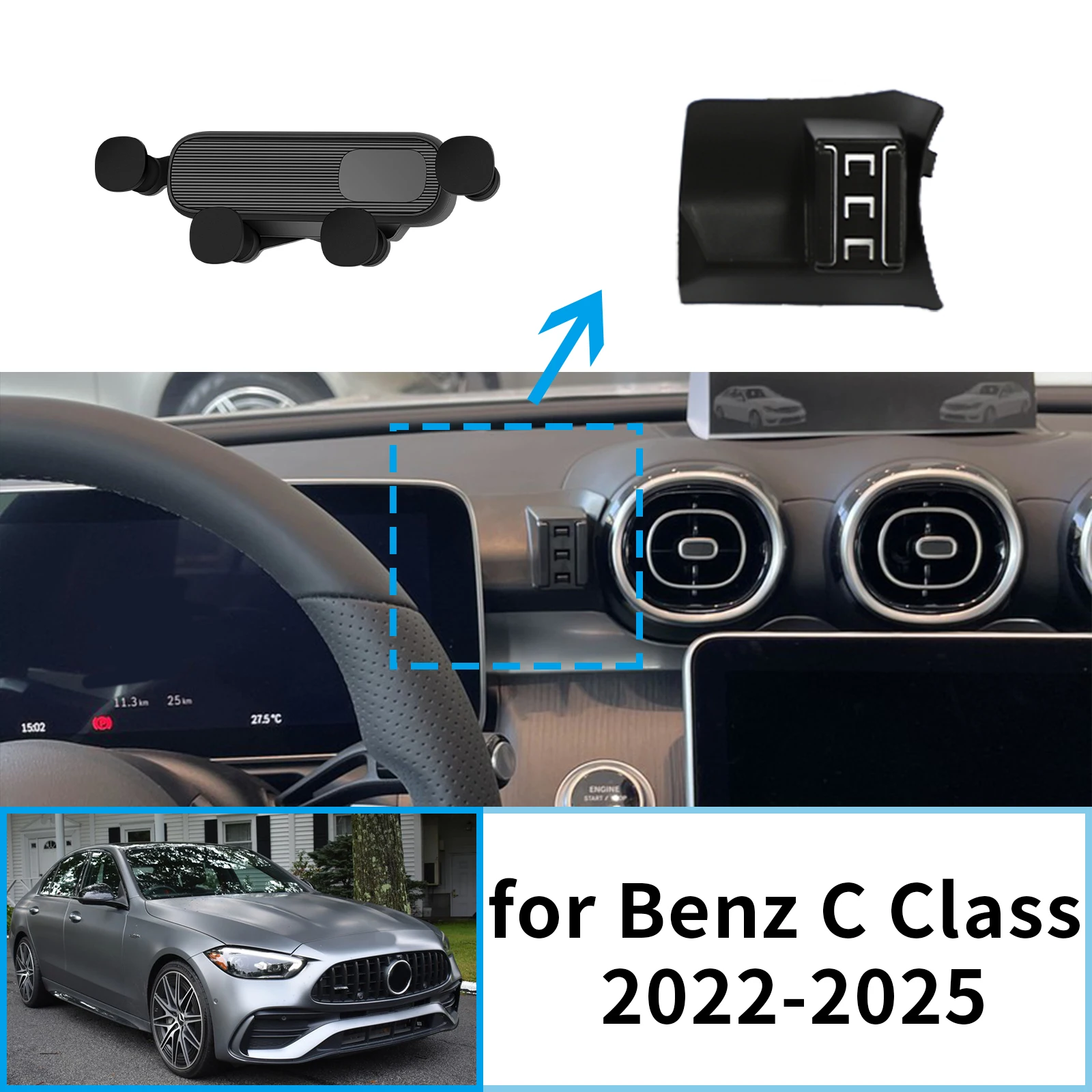 Car Mobile Phone Holder for Mercedes Benz C Class 2022~2025 W206 C200 C260 C300 GPS Bracket Navigation Stand Auto Accessories 
Car Mobile Phone Holder for Mercedes Benz C Class 2022~2025 W206 C200 C260 C300 GPS Bracket Navigation Stand Auto Accessories