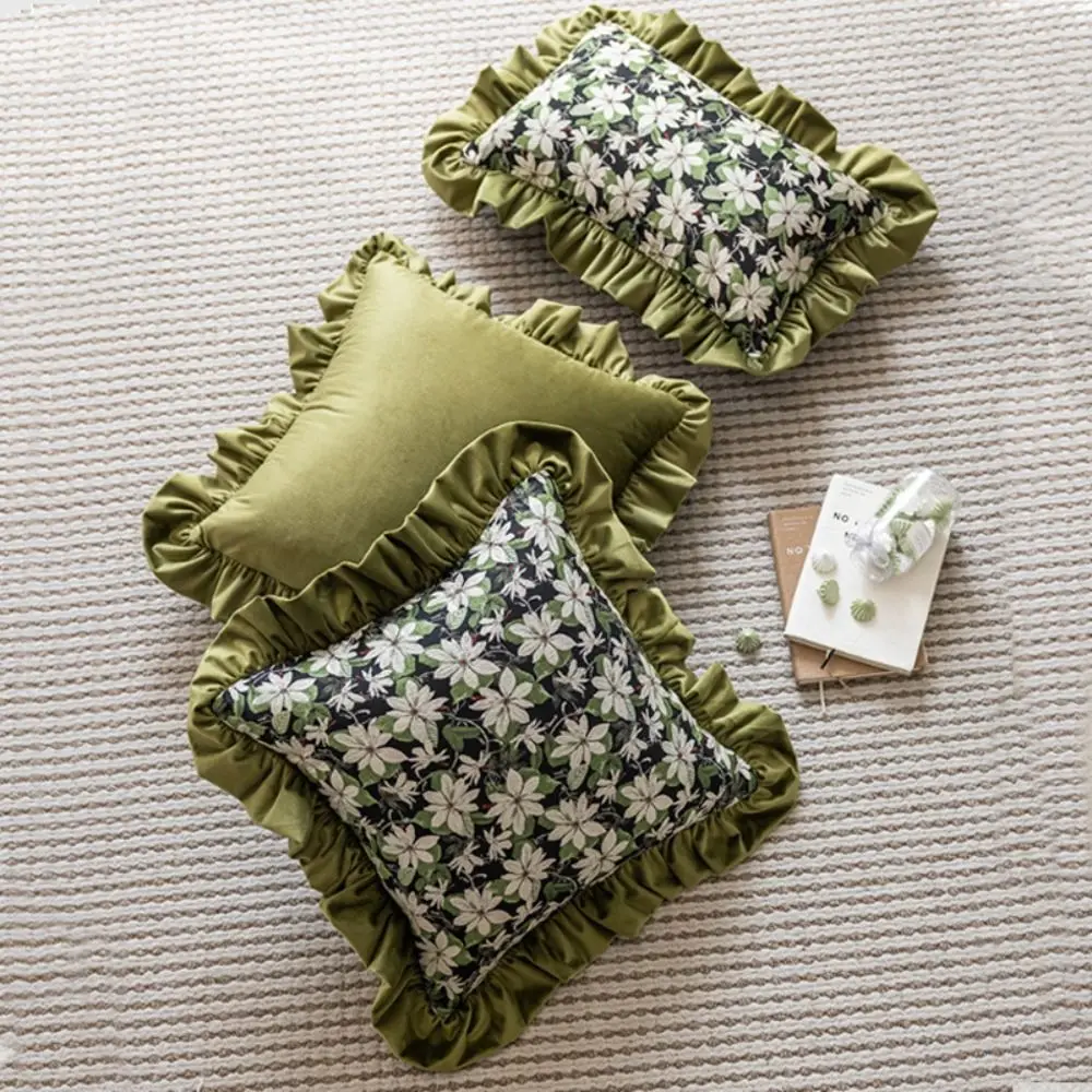 Home Decor Vintage Ruffle Pillowcase Delicate Square Throw Pillowcover Jacquard Green Cushion Cover Sofa/Bed
Home Decor Vintage Ruffle Pillowcase Delicate Square Throw Pillowcover Jacquard Green Cushion Cover Sofa/Bed