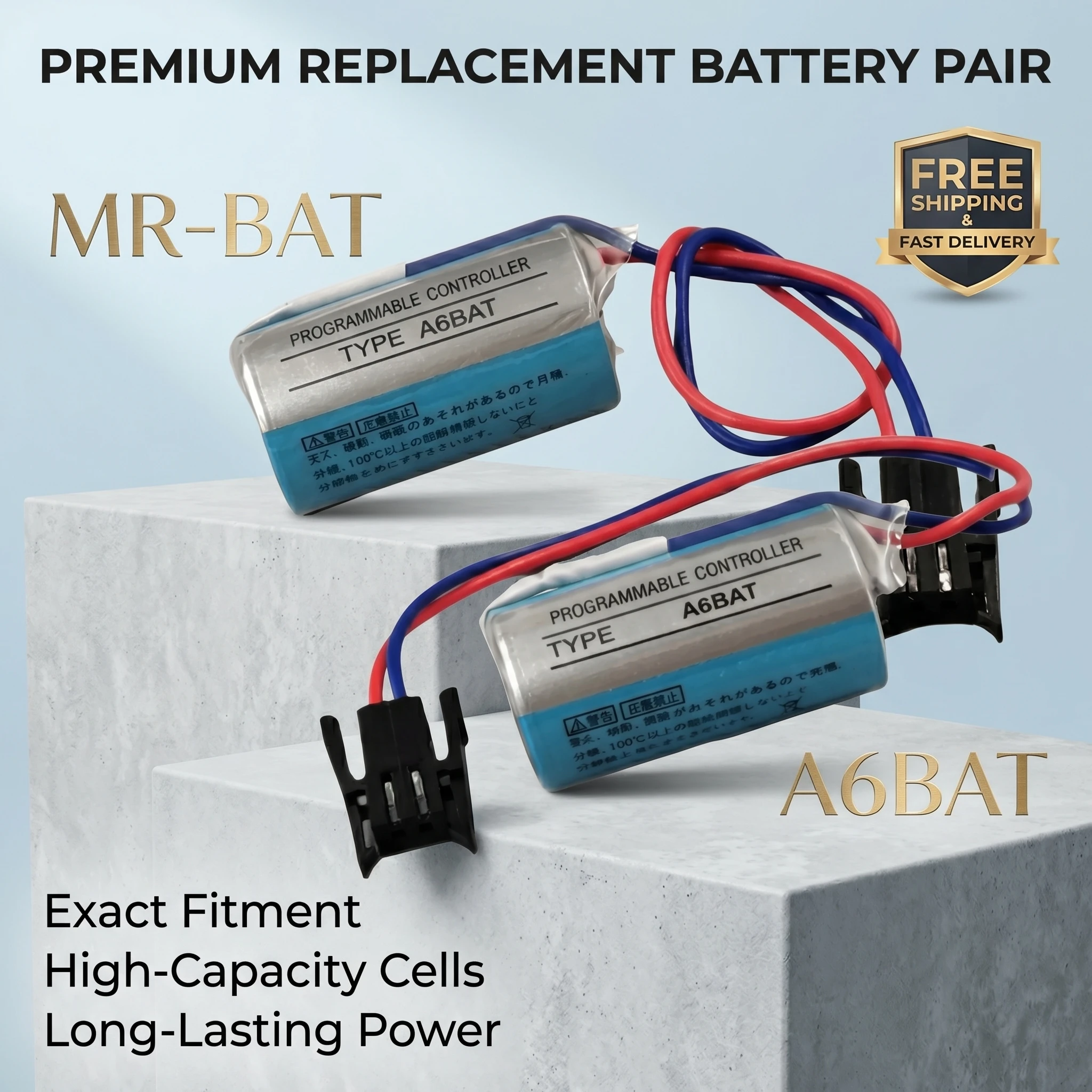 3.6V ER17330V Lithium Battery MR-BAT A6BAT B9670MC for PLC CNC Servo System, New Original Industrial Battery with Connector
3.6V ER17330V Lithium Battery MR-BAT A6BAT B9670MC for PLC CNC Servo System, New Original Industrial Battery with Connector