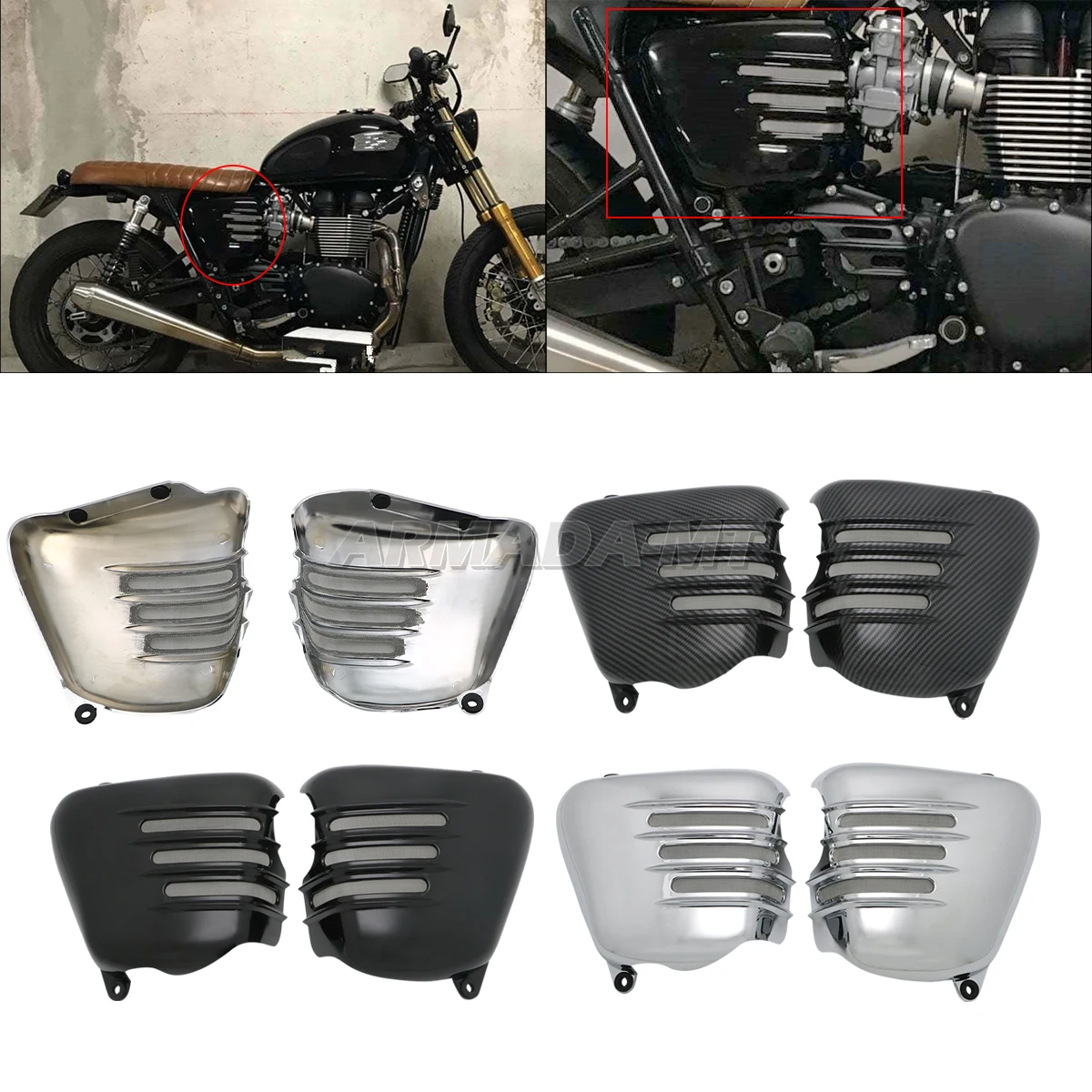 Motorcycle accumulator Left&Right Side Fairing Battery Cover For TRIUMPH BONNEVILLE T100 SE ACE Thruxton 900 SCRAMBLER 2001-2015
Motorcycle accumulator Left&Right Side Fairing Battery Cover For TRIUMPH BONNEVILLE T100 SE ACE Thruxton 900 SCRAMBLER 2001-2015