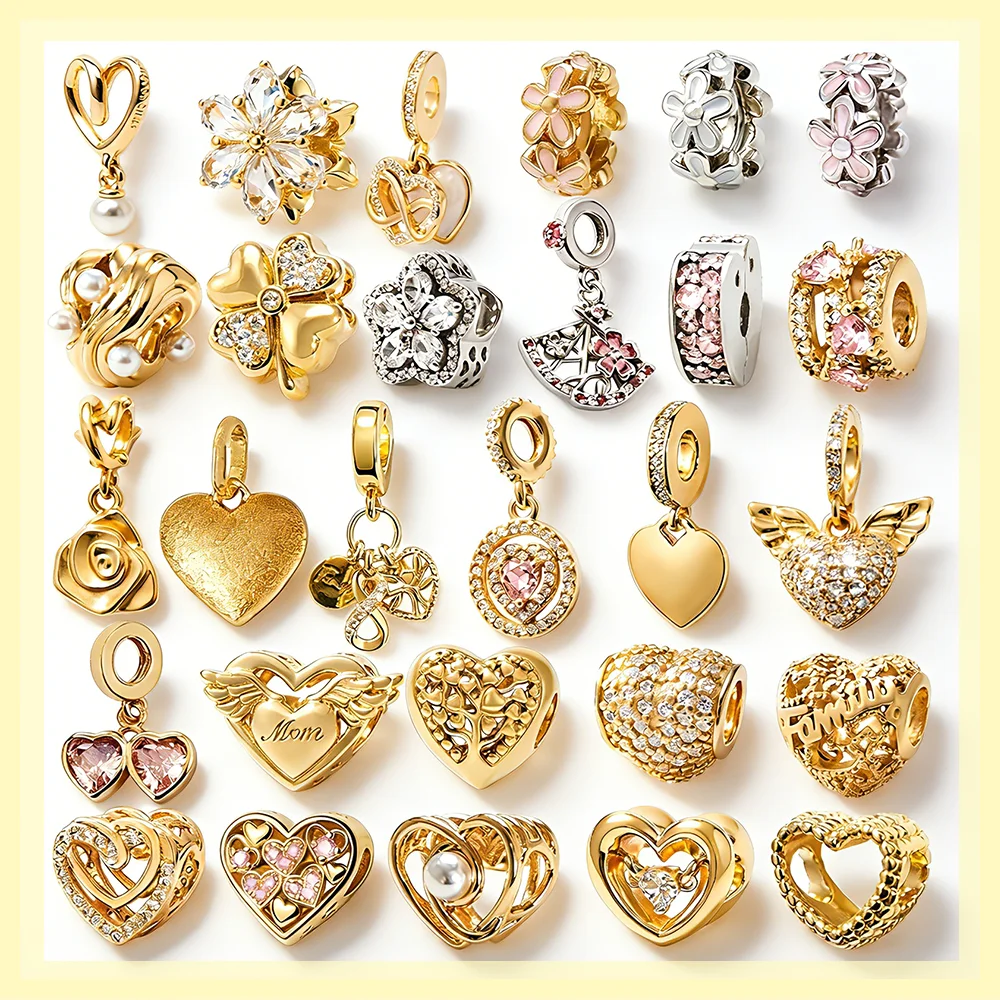 Тщательно отобранный золотой браслет-шарм DIY с романтическим ажурным цветком и сердечком, совместимый с оригинальными браслетами-змейками, ювелирный подарок на годовщину
Тщательно отобранный золотой браслет-шарм DIY с романтическим ажурным цветком и сердечком, совместимый с оригинальными браслетами-змейками, ювелирный подарок на годовщину