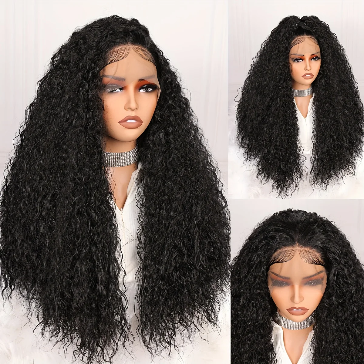 Безклеевые парики с кружевной передней частью 13*4*1, 26 дюймов, 180% плотности, черные, кудрявые, с эффектом «дитячих волос», из синтетического волокна, для повседневной носки
Безклеевые парики с кружевной передней частью 13*4*1, 26 дюймов, 180% плотности, черные, кудрявые, с эффектом «дитячих волос», из синтетического волокна, для повседневной носки