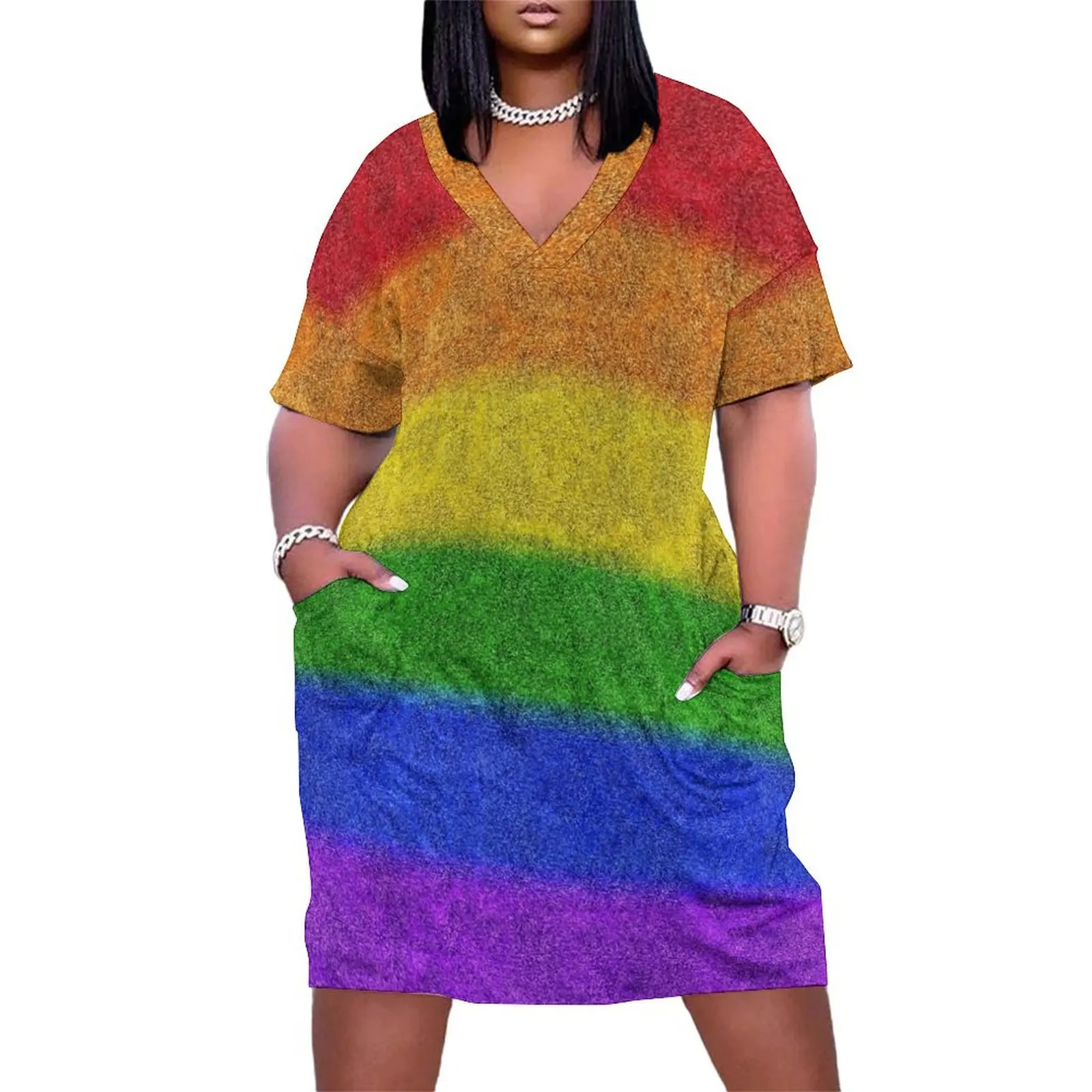 Rainbow Glitter Gradient Loose Pocket Dress summer dress for women 2025 Casual dresses
Rainbow Glitter Gradient Loose Pocket Dress summer dress for women 2025 Casual dresses
